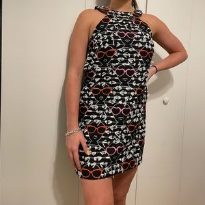 Black patterned Anthropologie dress